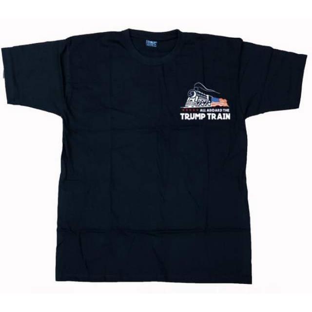 "ALL ABOARD THE TRUMP TRAIN" Small Logo T-Shirt