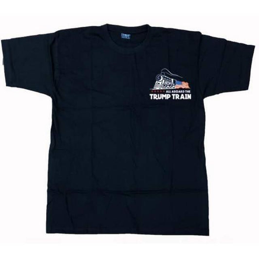 "ALL ABOARD THE TRUMP TRAIN" Small Logo T-Shirt