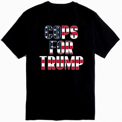 "COPS FOR TRUMP" Stars and Stripes T-Shirt (Black or Gray)