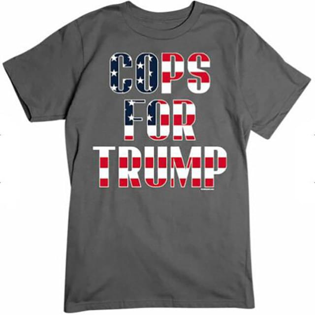 "COPS FOR TRUMP" Stars and Stripes T-Shirt (Black or Gray)