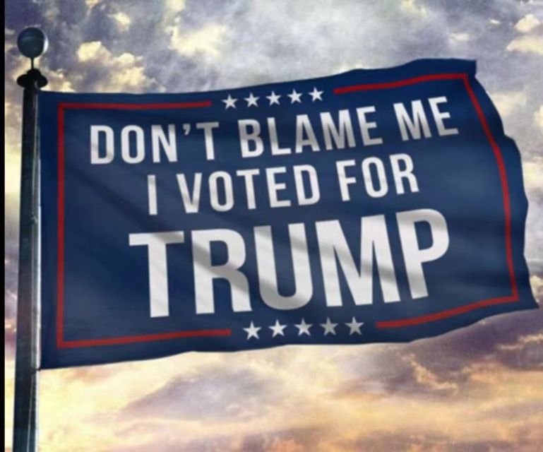 "DON'T BLAME ME I VOTED FOR TRUMP" Flag