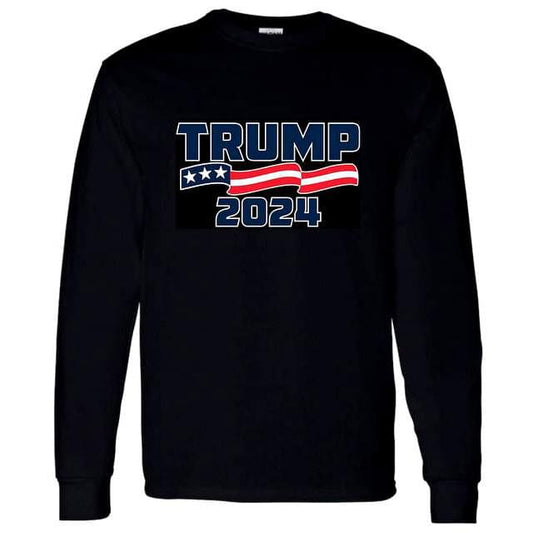 "TRUMP 2024" American Flag Banner Crewneck Sweatshirt