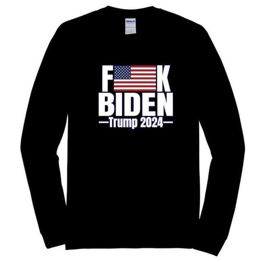 "F*CK BIDEN Trump 2024" Long Sleeve Shirt (Size XXL)