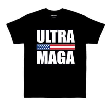 "ULTRA MAGA" American Flag Banner T-Shirt (Black)