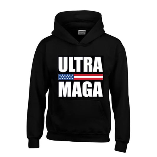 "ULTRA MAGA" American Flag Banner Hoodie