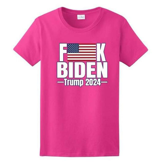 "F*CK BIDEN Trump 2024" T-Shirt (Pink)