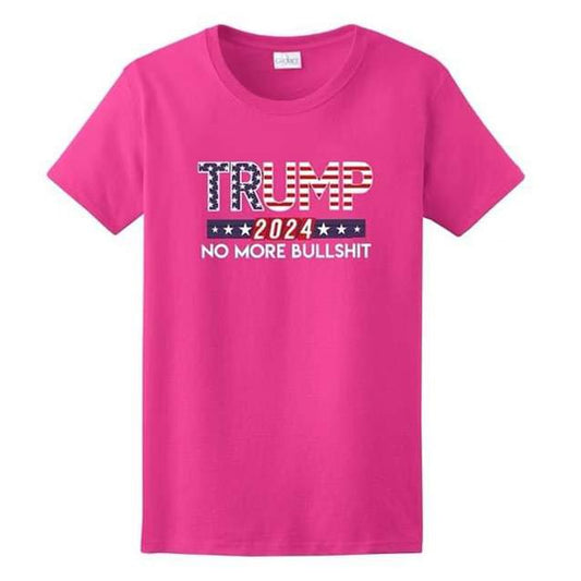 "TRUMP 2024 NO MORE BULLSH*T" T-Shirt (Pink)