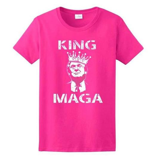 "KING MAGA" Trump Graphic T-Shirt (Pink)