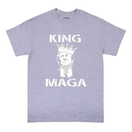 "KING MAGA" Trump Graphic T-Shirt (Light Gray)