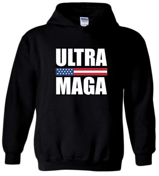 "ULTRA MAGA" American Flag Banner Hoodie