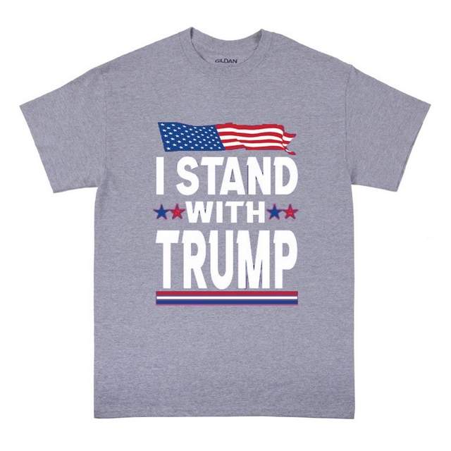 "I STAND WITH TRUMP" T-Shirt (Dark Gray or Light Gray)