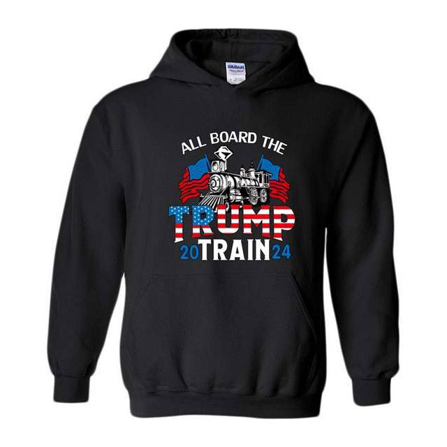 "ALL BOARD THE TRUMP TRAIN 2024" Hoodie