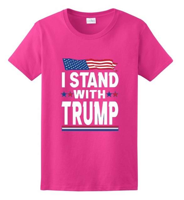 "I STAND WITH TRUMP" T-Shirt (Pink)