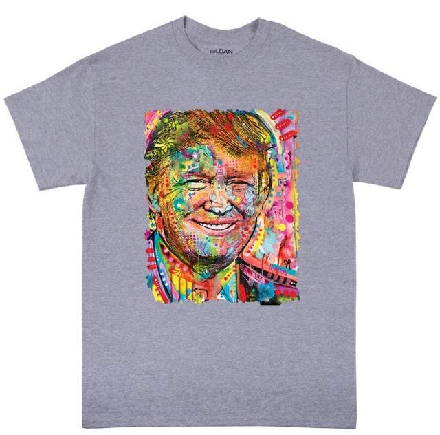 Colorful Trump Graphic T-Shirt (Dark Gray or Light Gray)