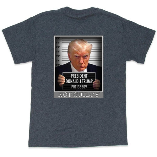 "NOT GUILTY" Trump Mugshot T-Shirt (Dark Gray)